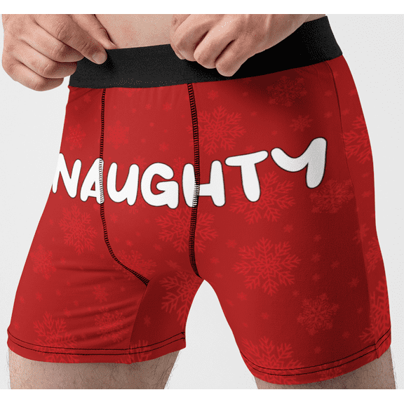 Mens Naughty Nice Funny Boxer Briefs Underwear Christmas Xmas Novelty Gift