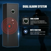 Omethey 4-5 Fireproof Gun Safes, Quick Access Fingerprint Gun Safe, Gun Cabinet with Backlit Keypad & Mute Mode, Long Gun Safe with Adjustable Gun Support, Removable Shelf & Metal Storage Box