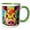 Green/White, variant on 3drose, Funny Pig Face Portrait. Colorful Family-friendly Gift, Souvenir, 11oz Mug