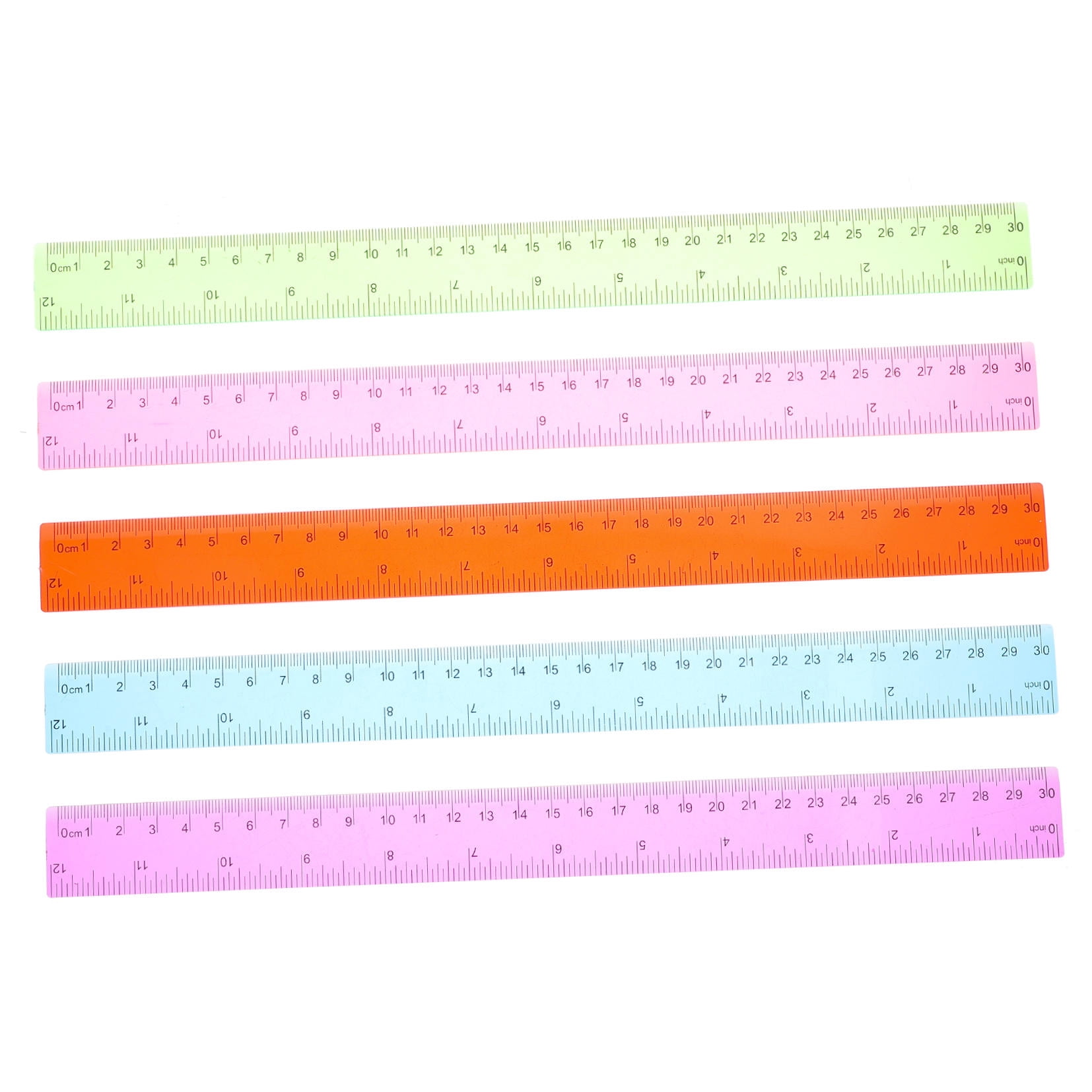 MERRYHAPY  5 Pcs Rulers Bulk for Classroom Straight Edge Student