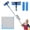 blue, variant on 2 in 1 Extendable Window Squeegee Cleaner, Long Telescopic Pole Glass Washing Scrubber with Replacement Microfiber Pads, High Rise Indoor Outdoor Window Washing Tool