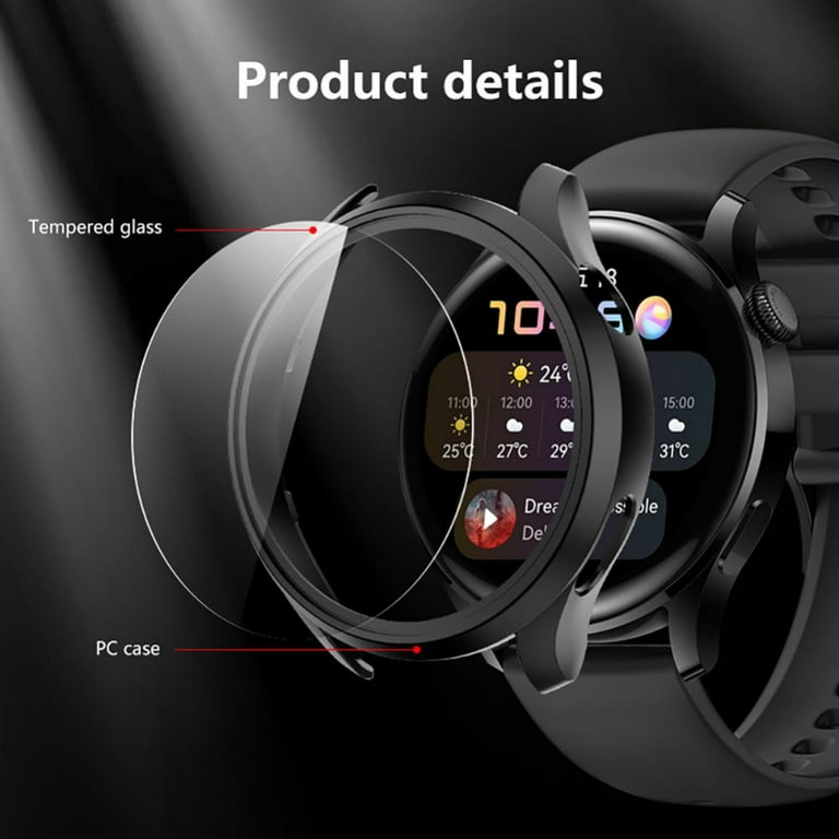 With Scale Screen Tempered Glass Film For Huawei Watch 3 Pro Smart Bracelet  Cover PC Frame Protective Case 46mm/48mm 