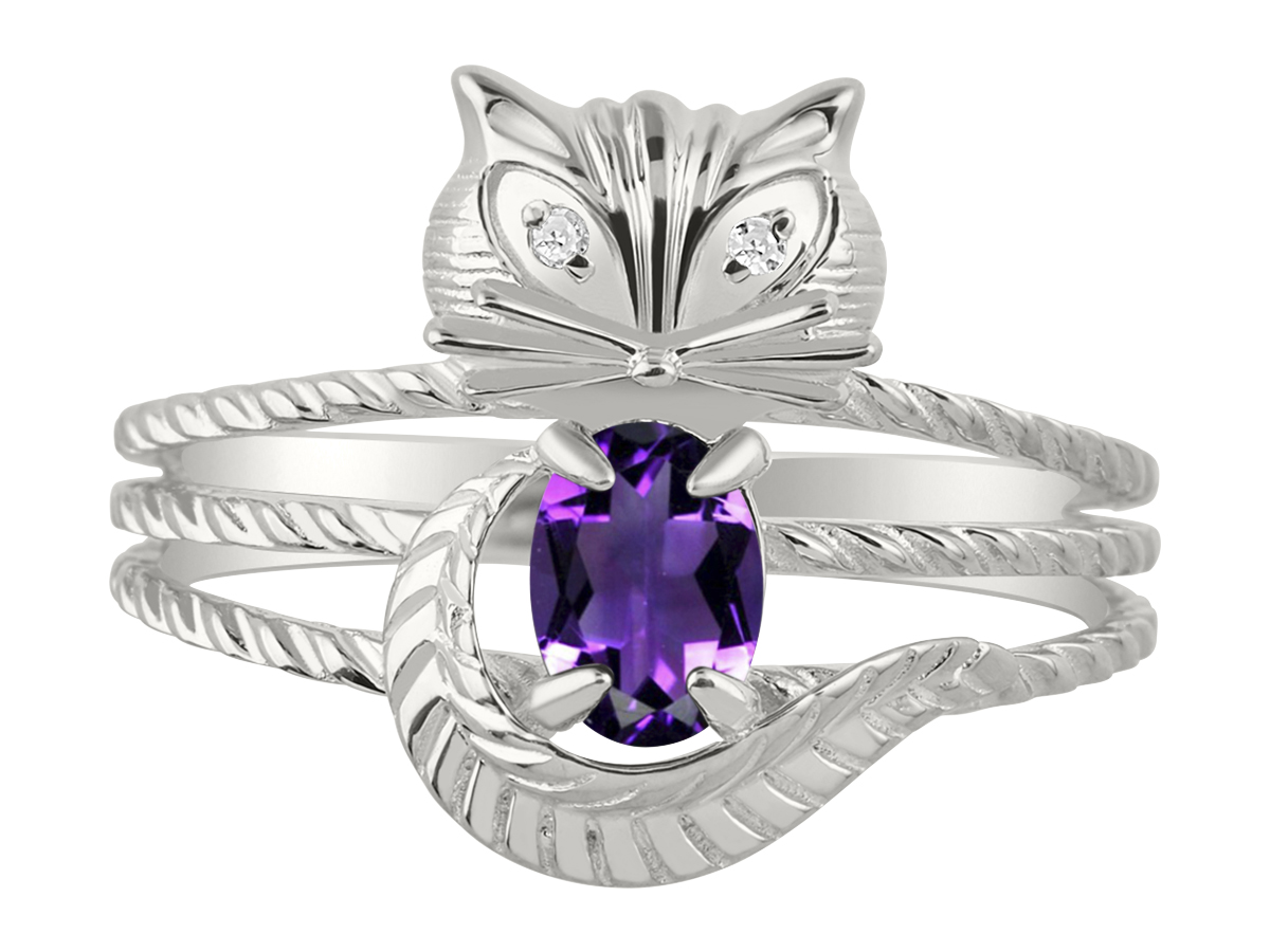 Details about / Multi-Gemstone Three-Stone Ring 18K Rose Gold Over Sterling Silver 925