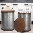 Farmhouse Accent Side Table Galvanized Rustic End Table. Metal