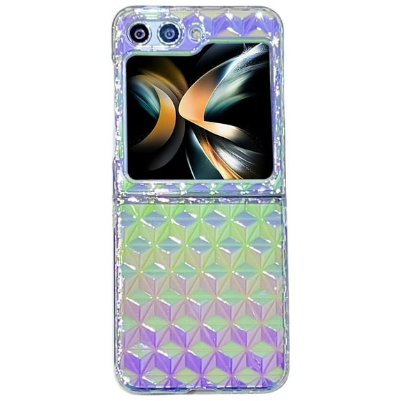 TECH CIRCLE For Samsung Galaxy Z Flip 4 Clear Rainbow Case,Slim Fit Fashion Colorful Cute Girly Full Body Protective Scratch-Resistant Hard PC Case for Samsung Galaxy Z Flip 4 5G 6.7” 2022,Green