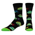 thumbnail image 2 of Cool Socks, Men's Funny Novelty Socks, Retro Turtle Heads Crew, Adult Large, 2 of 6