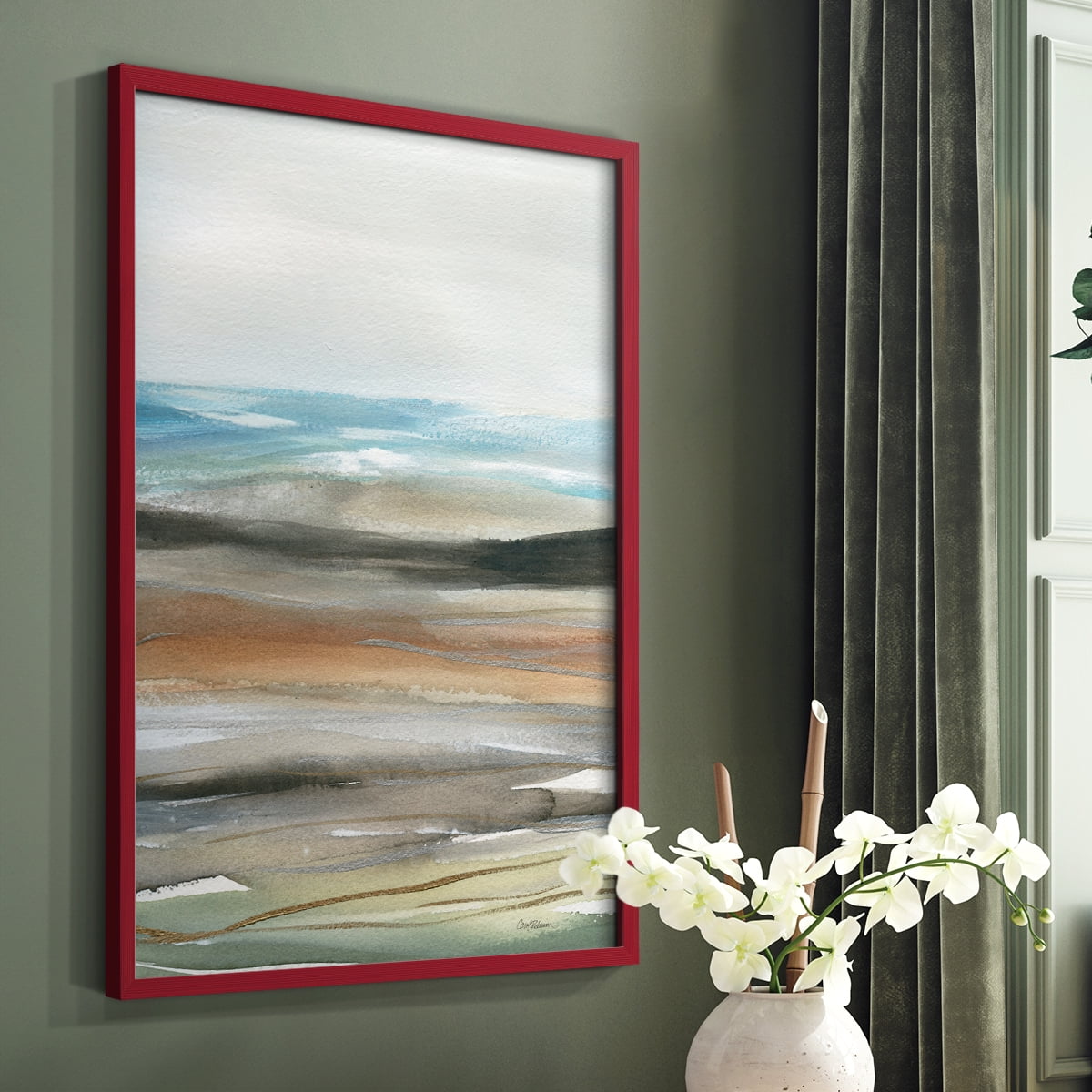 Nature's Many Layers I in Red Solid Wood 8 x 10 Framed Print