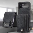 thumbnail image 2 of SaniMore for Samsung Galaxy Z Flip 4 6.7" 2022 Case, Detachable Zipper Wallet Card Slots Kickstand Wireless Charging Wear-resistant PU Leather Shockproof Folding Case for Galaxy Z Flip 4, Black, 2 of 10