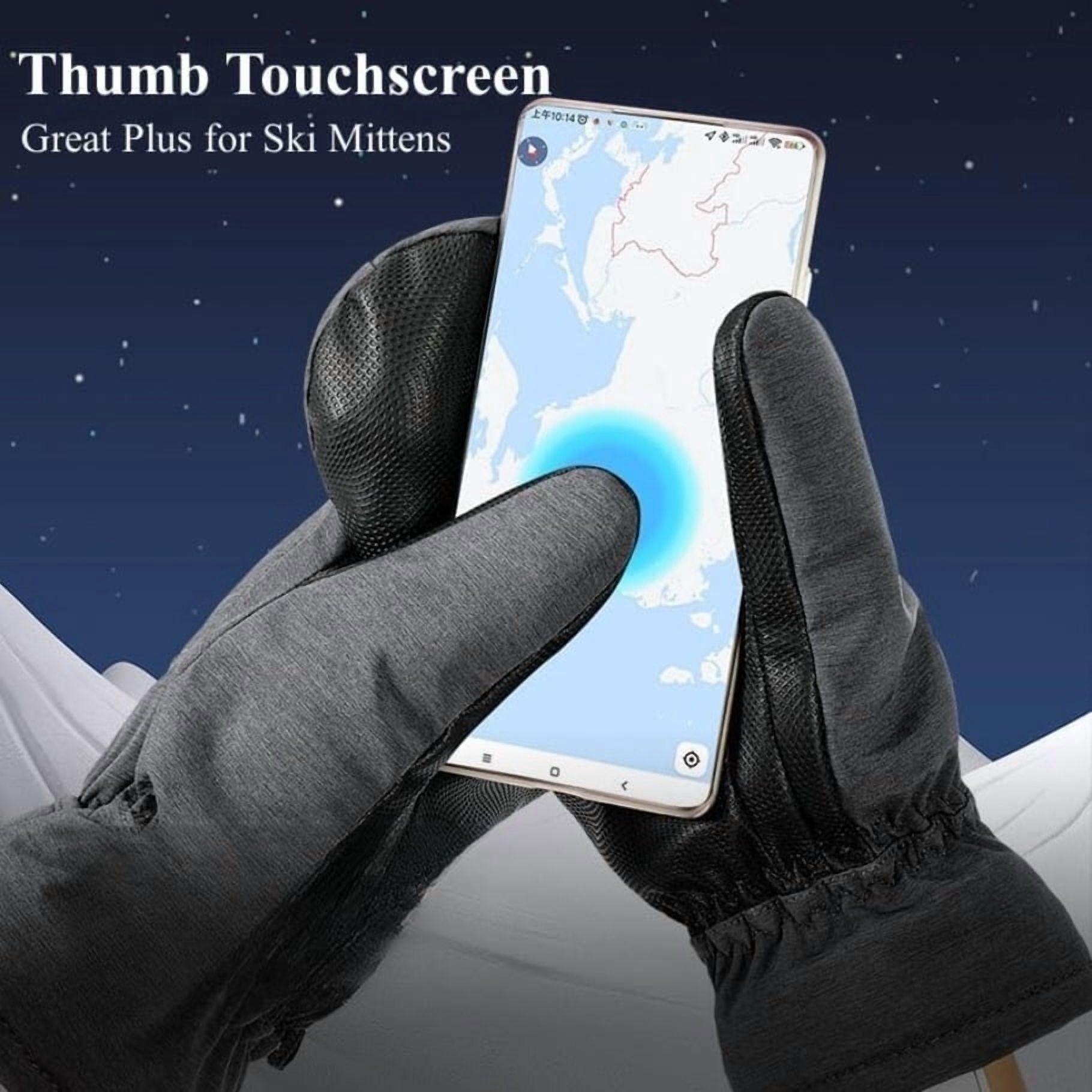 Waterproof Ski Mittens Ski Glove for Women Men Winter Cold Weather Snow Gloves with Hands Warmer Zipper Pocket