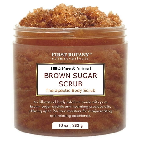 Brown Sugar Natural Body Scrub - 100% Natural Best for Acne, Cellulite Cream/Scrub and Stretch Mark treatment, Moisturizer, Face Scrub 10 (Best Homemade Sugar Scrub)