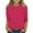 Hot Pink, variant on Blczomt Basic Shirts Girls 3/4 Sleeve Casual T Shirts Trendy Green Comfy Plain Crewneck Girl Clothes