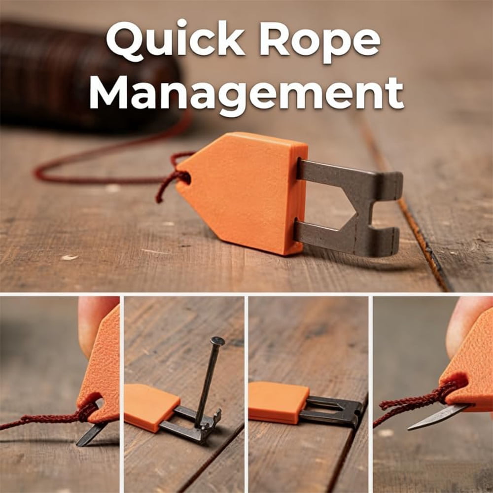 Rope Anchor Hook - Quick Release Utility Hooks, Rope Anchor Hook for Chalk Line, Ne-Handed Fixing Power, Line Instantly, For Carpentry, Drywall, Home Roofing & Building (3Pcs)