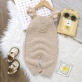 thumbnail image 4 of MIASHUI Baby Girls Sweater Knit Overalls Adjustable Strap Ruffles Sleeveless Romper,Beige,6-9 Months, 4 of 9