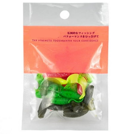 Fankenuo Spiral Soft Bait 15pcs – Shrimp Flavor 35mm Silicone Wobblers for Fishing! Colorful