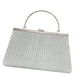 thumbnail image 3 of Bolso de mano de noche, portátil, elegante, cruzado, para bodas, fiestas, graduaciones, compras y citas. Plata, 3 of 9