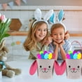 thumbnail image 5 of Easter Bunny Shaped Basket for Kids Girls Boys, Pink Fabric Tote Egg Bags with Handle and Ears Reusable Party Bags for Easter Party Eggs Hunts Goodies Bucket and Gifts & 1 Count CUSTOM Storage Carrier, 5 of 7