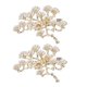 thumbnail image 3 of Pearled Napkin Holder Golden Alloy for Dinner Setting 2Pcs Pine Shaped Rings, 3 of 4