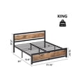 thumbnail image 3 of Metal y wood platform marco de cama con cabecero y footboard, strong metal slat support, no necesita colchón base, easy to assemble, 3 of 5