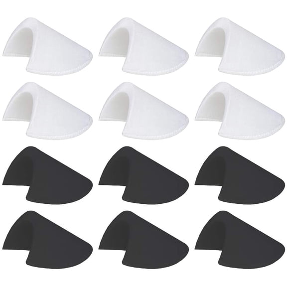 6 Pairs 1/2'' Shoulder Pads Sewing Set-in Shoulder Pads Foam Pads for Blazer T-Shirt Clothes 6 Pairs Black&White