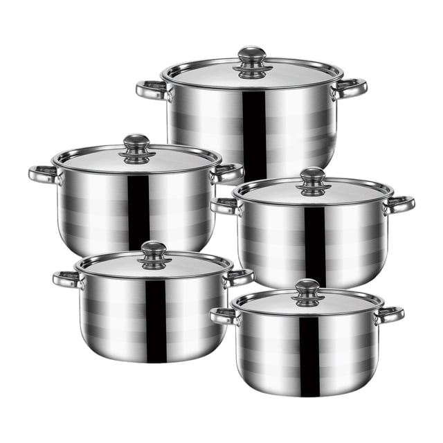 Juego de ollas para sopa de 5 piezas, olla para Fideos fácil de limpiar con tapa, juego de utensilios de cocina, olla de inducción para restaurante y Mango Argenta