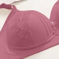 thumbnail image 4 of Bras,Women'S Plus Size Wirefree Adjustable Support Embroidered Soft Cup Bralette,Thin Comfort Everyday Wear,Breathable Stretch Casual Bra Purple Lace Running Sports Bra (44,Watermelon Red) ZMTing, 4 of 4