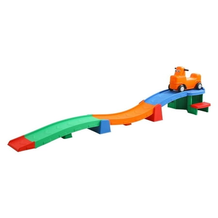 Up & Down Roller Coaster Toys for Toddlers Push Car Outdoor Playset with Farther & Faster Track Expansion Pack
