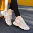 thumbnail image 6 of Womens Shoes,Breathable Mesh Sneakers Fashion Lace Up Comfortable Lightweight Walking Shoes For Ladies Casual Athletic Footwear,Shoes for Women,Beige,8.5, 6 of 9