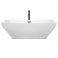 thumbnail image 2 of Maryam 71 Inch Freestanding Bathtub in White with Floor Mounted Faucet, Drain and Overflow Trim in Matte Black, 2 of 5