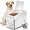 B-White, variant on Dog Food Storage Container Stainless Steel with Scoop, 16 LB /11 LB Airtight Pet Metal Food Storage Bin, Cat Food Container for Dry Dog, Cat Food, Bird Seed, Keep Food Fresh, Brown