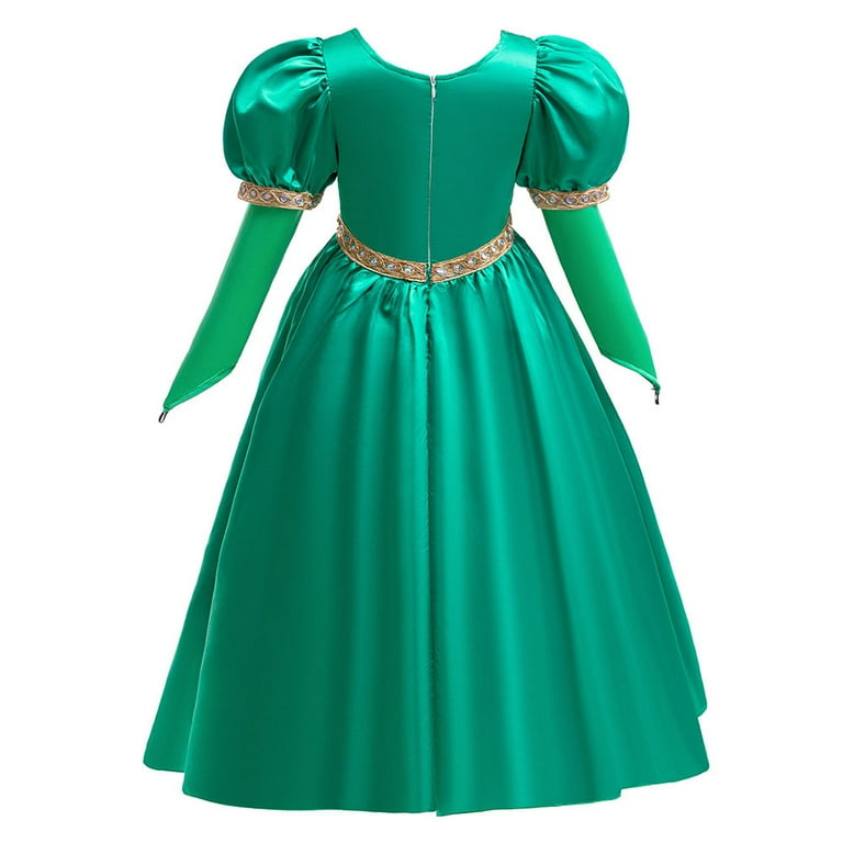 Kids Princess Costume Green Dress Long Sleeve Girls Halloween Cosplay Outfit  - Walmart.com