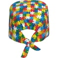 thumbnail image 2 of Working Cap Scrub Cap with Sweatband Adjustable Unisex Women Tie Back Hat Nurse Surgical Caps, 2 of 10