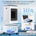 thumbnail image 5 of Portable Air Conditioners, [2.5 Gal] Cooling Evaporative Air Cooler, 60W Quiet Portable AC Unit w/Remote & Timer, 4-IN-1 Swamp Cooler, Windowless Air Conditioner Fan for Bedroom Dorm Garage, 5 of 6