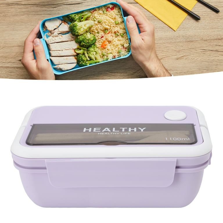 1pc 1250ml Green & Yellow Lunch Box With Spoon, Soup Container, Salad  Dressing Container, Pp Bento Box, New Simplicity Portable Lunch Box, Picnic Food  Container, Suitable For Adults To Carry Lunch To
