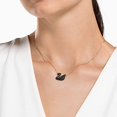 thumbnail image 5 of Iconic Swan Jewelry Collection, Rose Gold Finish, Black Crystals, 5 of 5