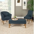 thumbnail image 6 of HomePop Textured Decorative Storage Bench with Easy Access Hinged Lid and Wood Legs, Dark Blue, 6 of 14