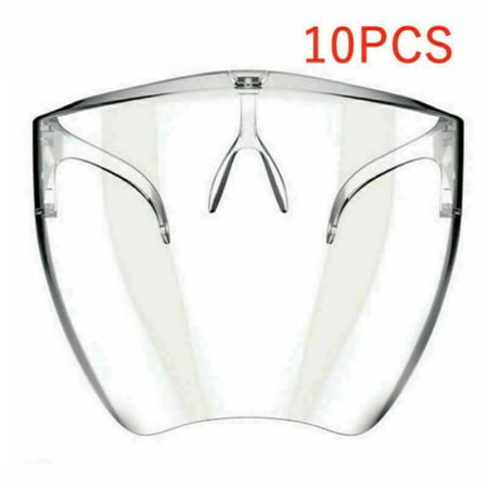 

10Pack Transparent Goggle Sunglasses Full Cover Visor Reusable Anti Fog Clear Plastic Facefor Adults See Through Mouthand Nose Facial Clear Breathable Comfortable CoverGlasses