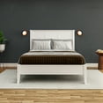 thumbnail image 2 of Camaflexi Shaker Style Queen Size Platform Bed with Flat Panel Headboard, White FInish, 2 of 14