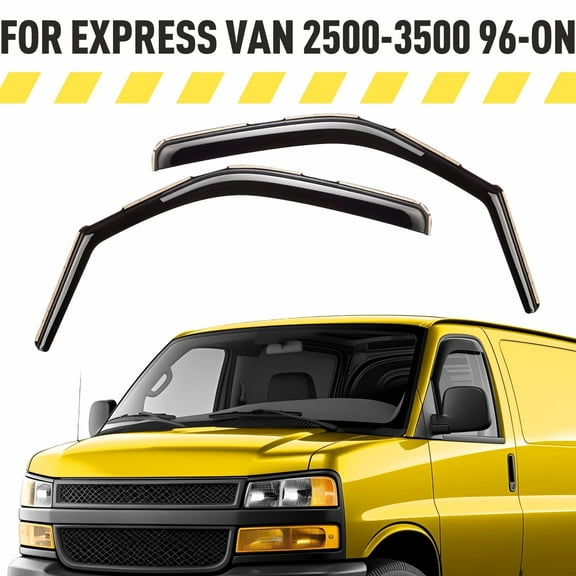 AEROGUYS In-Channel Window Deflectors Extra Durable Window Visors Rain Guards Fit for Chevy Express Van 2500/3500 1996-2026, Sun Visors, Wind Vent for Shades, Exterior Car Accessories - 2pcs.AG0554