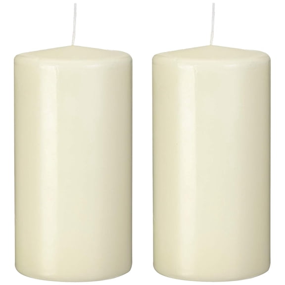 Papstar 15363 2x Pillar Candles Ø 80 x 150 mm Ivory