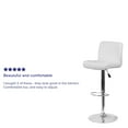 thumbnail image 5 of BizChair 2 Pack Contemporary White Vinyl Adjustable Height Barstool with Rolled Seat and Chrome Base, 5 of 14