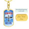 thumbnail image 3 of American Mustang Swivel Keychain Dog Tag Stainless Steel or 18k Gold, 3 of 8
