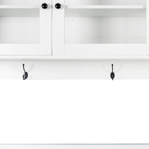 63" W Large Kitchen Hutch Cabinet - Freestanding Pantry Storage Cupboard with 4 Doors, 4 Drawers, Microwave Shelf, and Multi-Functional Organization Solutions for Kitchen, Office, or Garage (White)