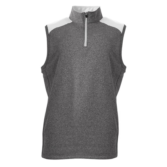 A4 N4095 Mens Tourney Sleeveless Fleece - Heather/White - XL