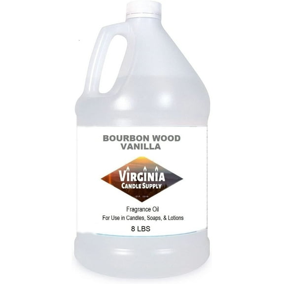 Bourbon Wood Vanilla Fragrance Oil 8 lb Bottle for Candle Making, Soap Making, Tart Making, Room Sprays, Lotions, Car Fresheners, Slime, Bath Bombs, Warmers