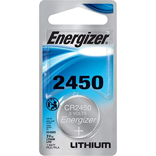 Energizer CR2450 Lithium Battery, 3v ECR2450, 2 PK