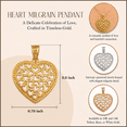 thumbnail image 2 of 10k Yellow Gold Heart Shape Milgrain Pendant / Necklace (16 Inches), 2 of 5