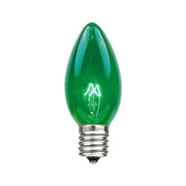 Novelty Lights Green C9 Incandescent Traditional Vintage Christmas Replacement Bulbs 25 Pack