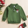thumbnail image 2 of Tisuna Kids Boy'S Long Sleeve Halloween T Shirts Relax Fit Lapel Collar Santa Print Tops Toddler Festival Party Fall Outfits Size 12-18 Months, 2 of 7