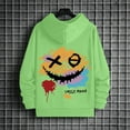 thumbnail image 5 of cui Clearance,Men's Graphic Printed Oversized Hoodies Loose Fit Long Sleeve Hooded Sweatshirt Black Casual Fashion Pullover Green L, 5 of 5