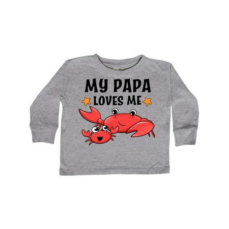 

Inktastic My Papa Loves Me- cute crab family Gift Toddler Boy or Toddler Girl Long Sleeve T-Shirt